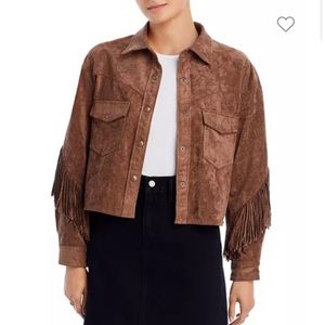 BLANKNYC
Faux Leather Fringe Trim Jacket